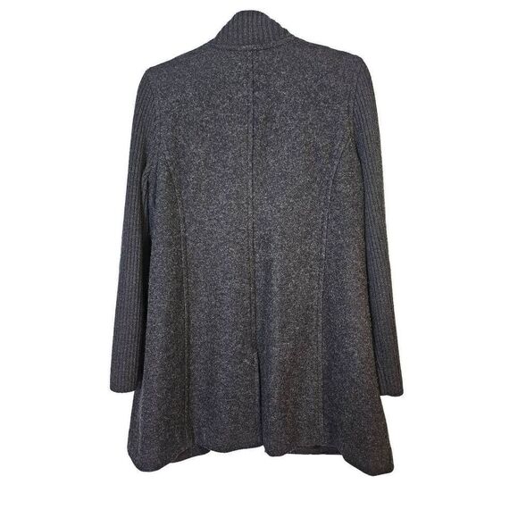 Eileen Fisher charcoal gray wool cardigan coat. Size M. - Picture 2 of 4
